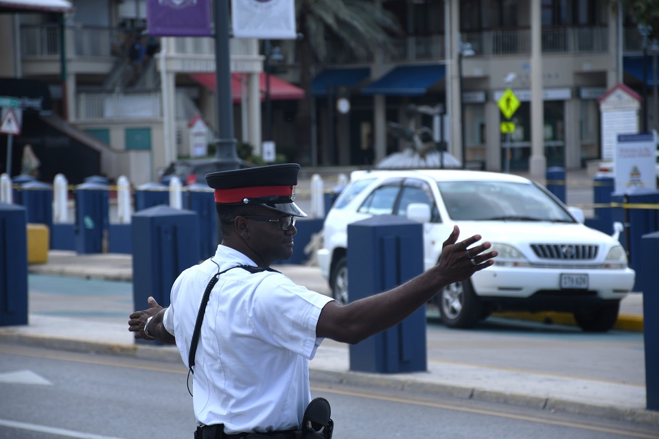 RCIPS officer directing traffic